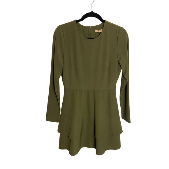 Hutch Cami Mini Dress Long Sleeves Green Tiered-sz 4 - Picture 2 of 10